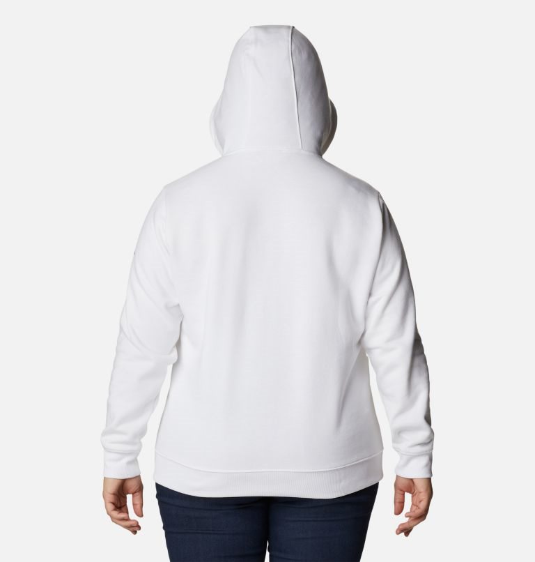 Women's Columbia Logo Hoodie White | Plus Size CA-D3615